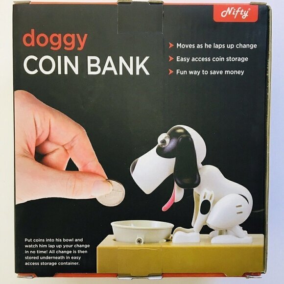 NIFTY Hungry Dog Piggy Bank Coin Munching Toy - Picture 3 of 3